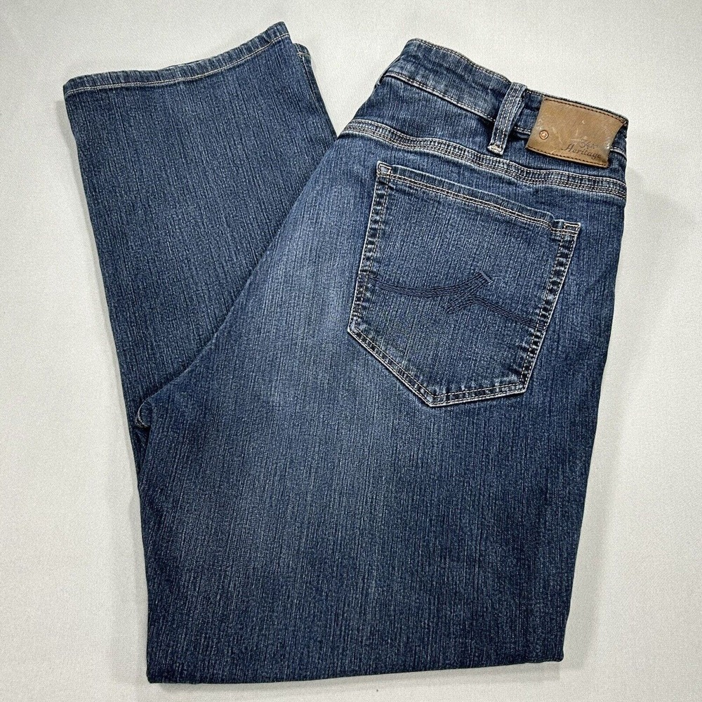 34 Heritage Jeans Men's 42x34 Blue Denim Cotton Blend Medium Wash Straight Leg